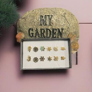 6 Pair Surgical Steel Earring in Gold-tone New